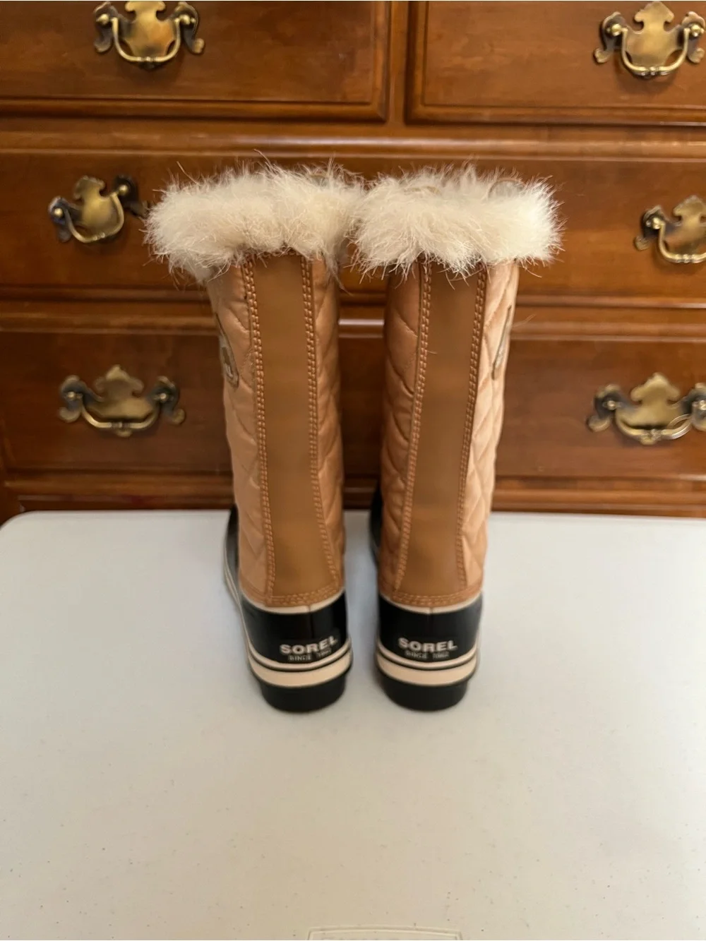 Sorel Tofino Cate Lace-Up Snow Boot for Women - Curry/Black, Size 9.5